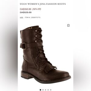 UGG Dark Brown leather Lace Up Boots